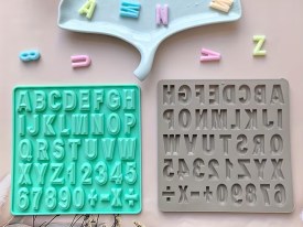 Molde silicona letras y signos